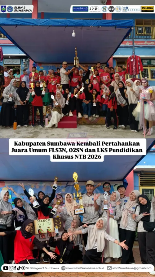 Kabupaten Sumbawa Kembali Pertahankan Juara Umum FLS3N, O2SN dan LKS Pendidikan Khusus NTB 2026